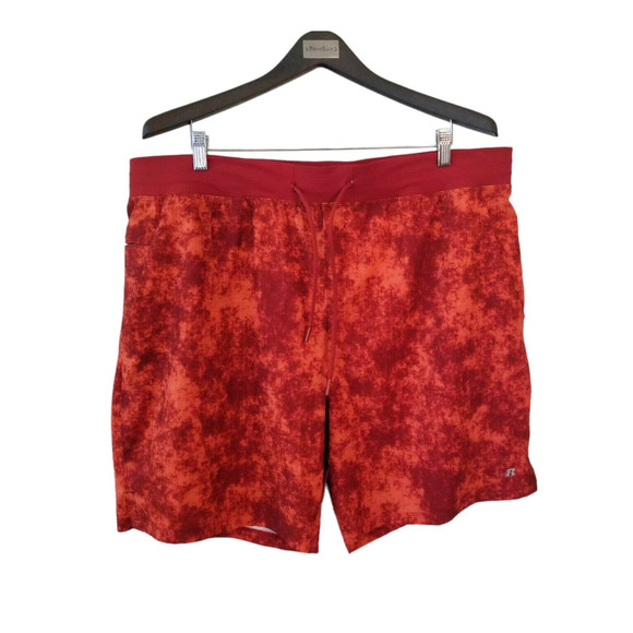 Russell Swim Shorts Men’s Size XL 40-42 orange Inseam 9.5 in - Picture 1 of 7